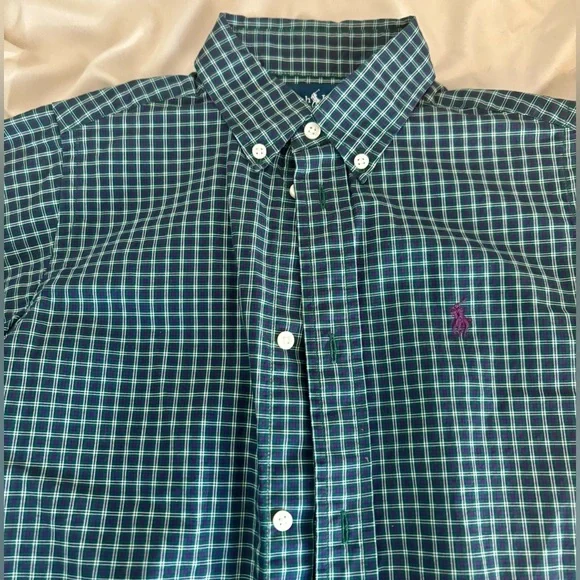 Polo Ralph Lauren Short Sleeve Button Down Boy’s Shirt Size 7 - Picture 2 of 8